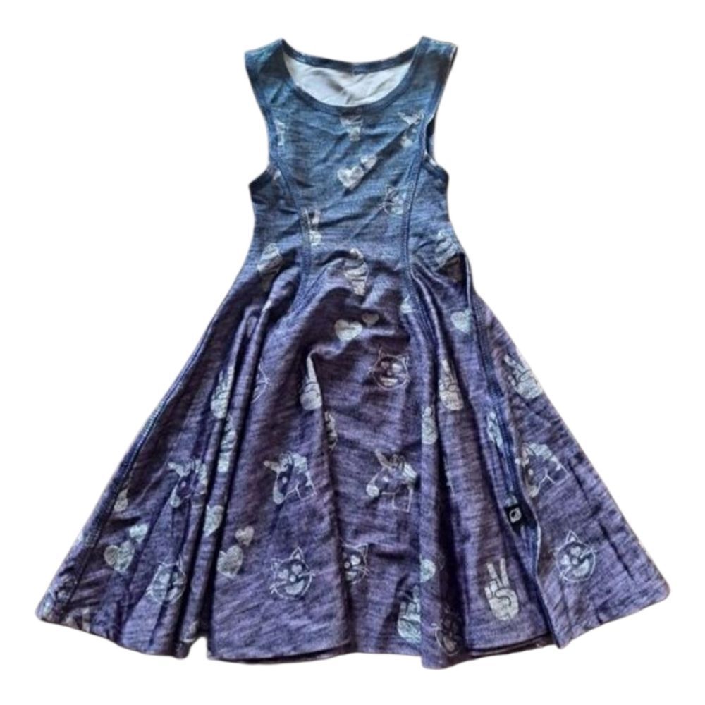 Terez girls skater dress purple print Size Small